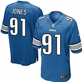 Nike Men & Women & Youth Lions #91 Jones Blue Team Color Game Jersey,baseball caps,new era cap wholesale,wholesale hats